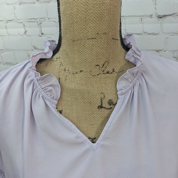 🌸Buy 1 Get 1 Free🌸 Talbots Purple Ruffled Shirt Medium🌸 - Picture 7 of 7